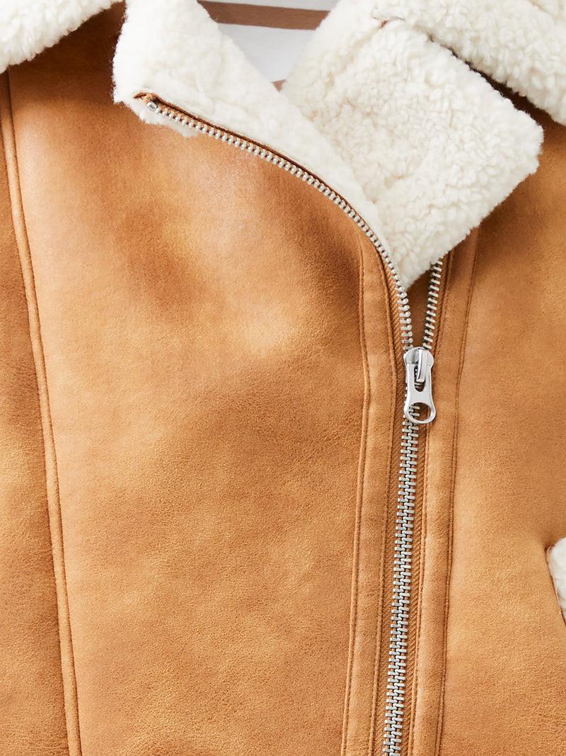 French Connection Camry Suedette Gilet Tan