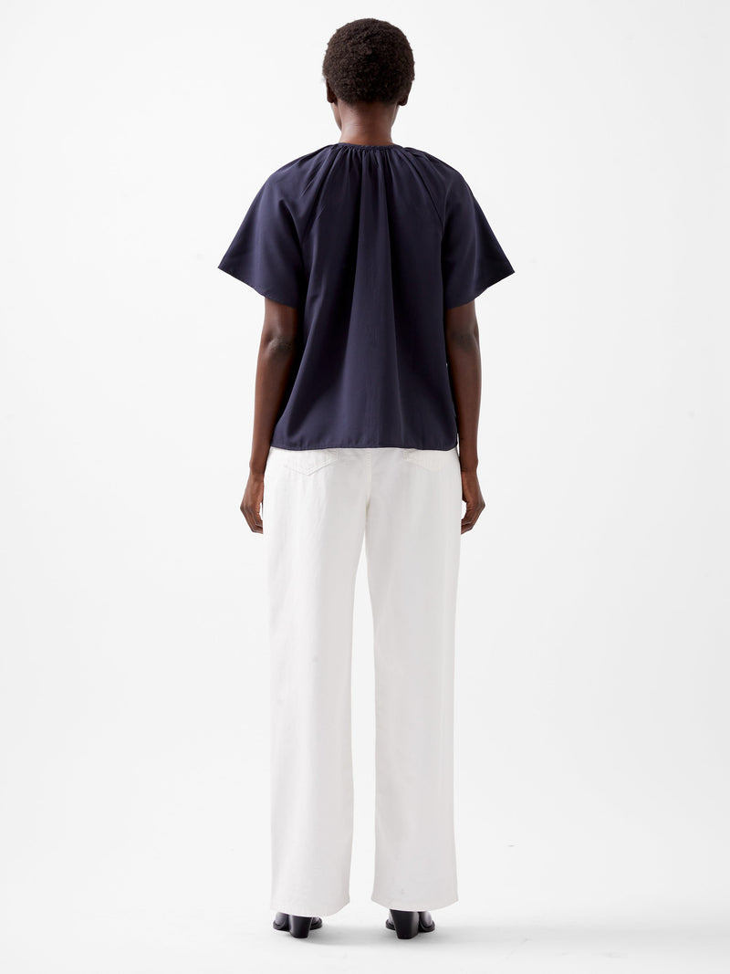 French Connection Capriana Crepe Light Top Marine
