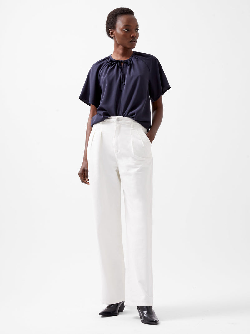 French Connection Capriana Crepe Light Top Marine