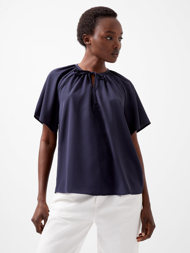 french connection Capriana Crepe Light Top Marine