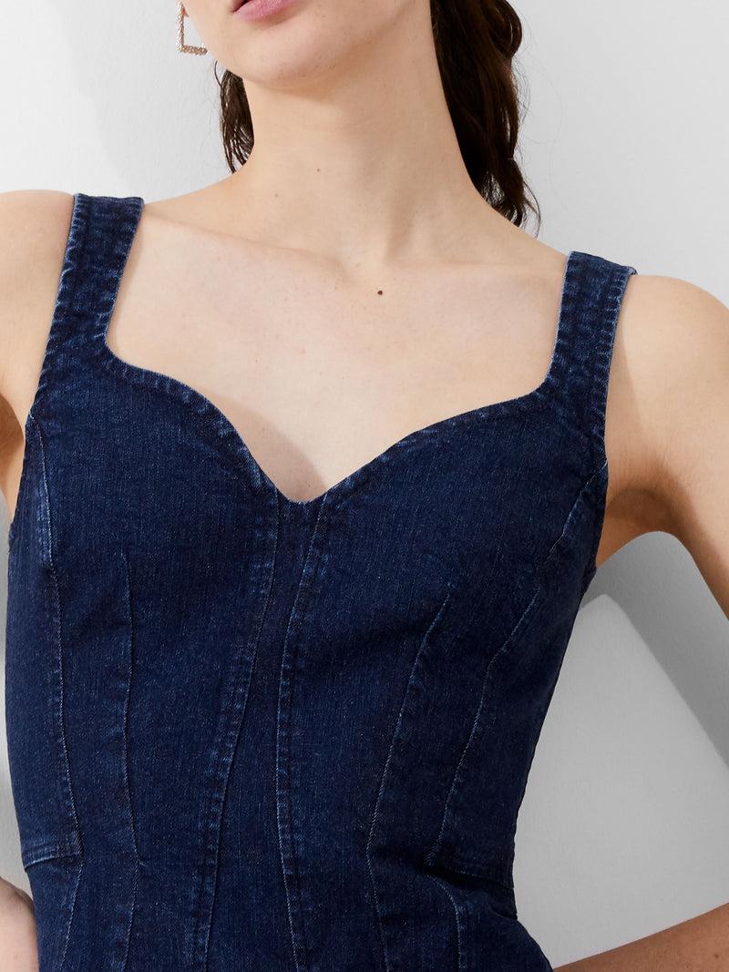 French Connection Cara Denim Mini Dress Mid Wash