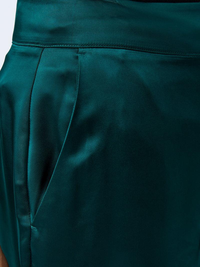French Connection Carey Satin Trousers Forest