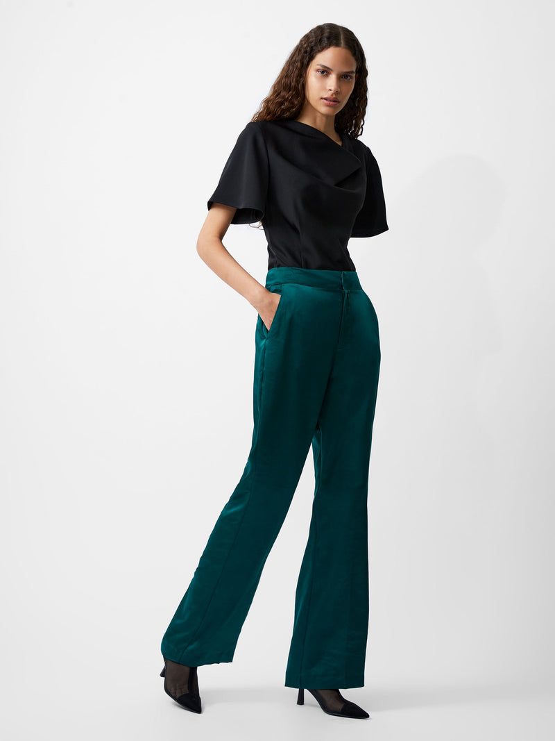 french connection Carey Satin Trousers Forest