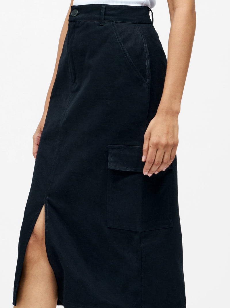 French Connection Cargo Midi Skirt Black