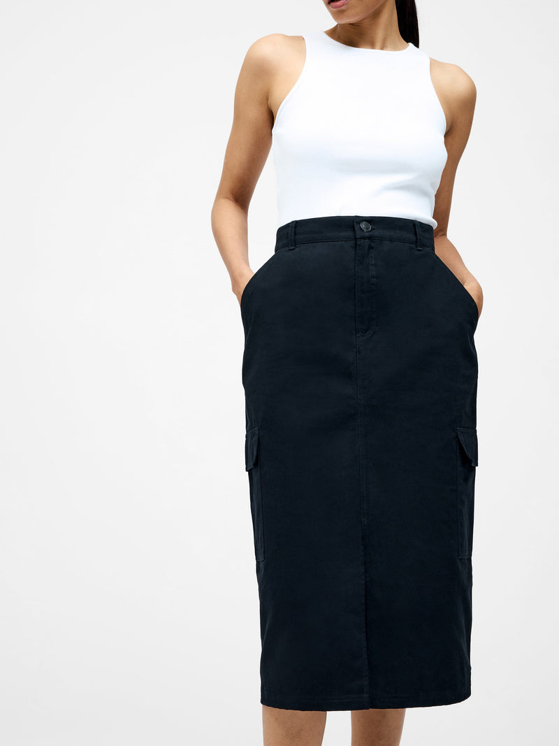 French Connection Cargo Midi Skirt Black