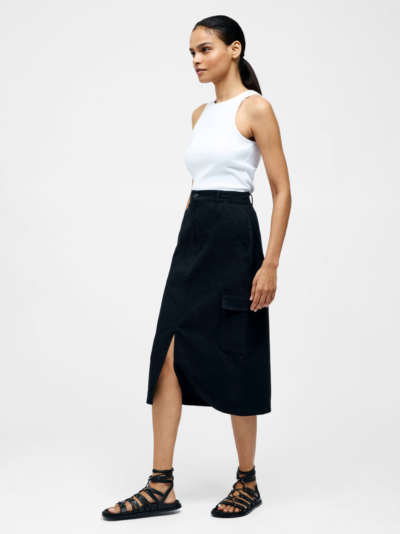french connection Cargo Midi Skirt Black