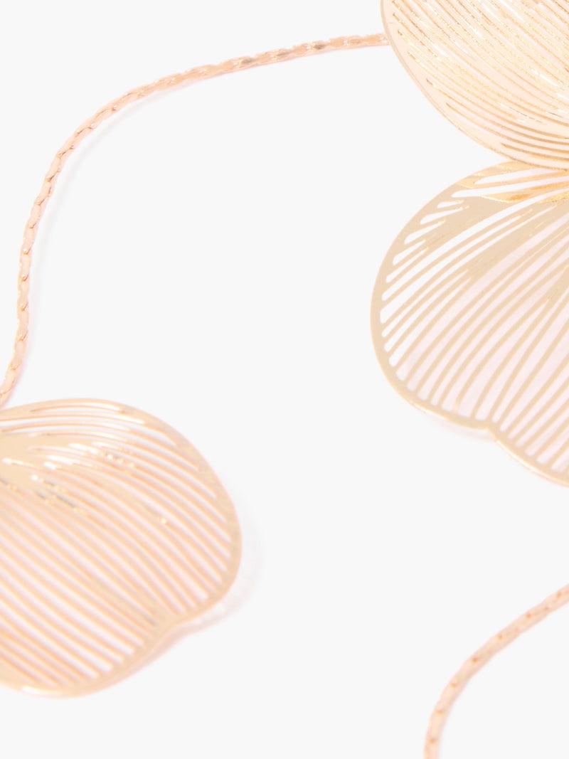 French Connection Cascading Floral Necklace Gold