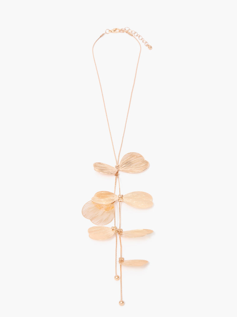 french connection Cascading Floral Necklace Gold
