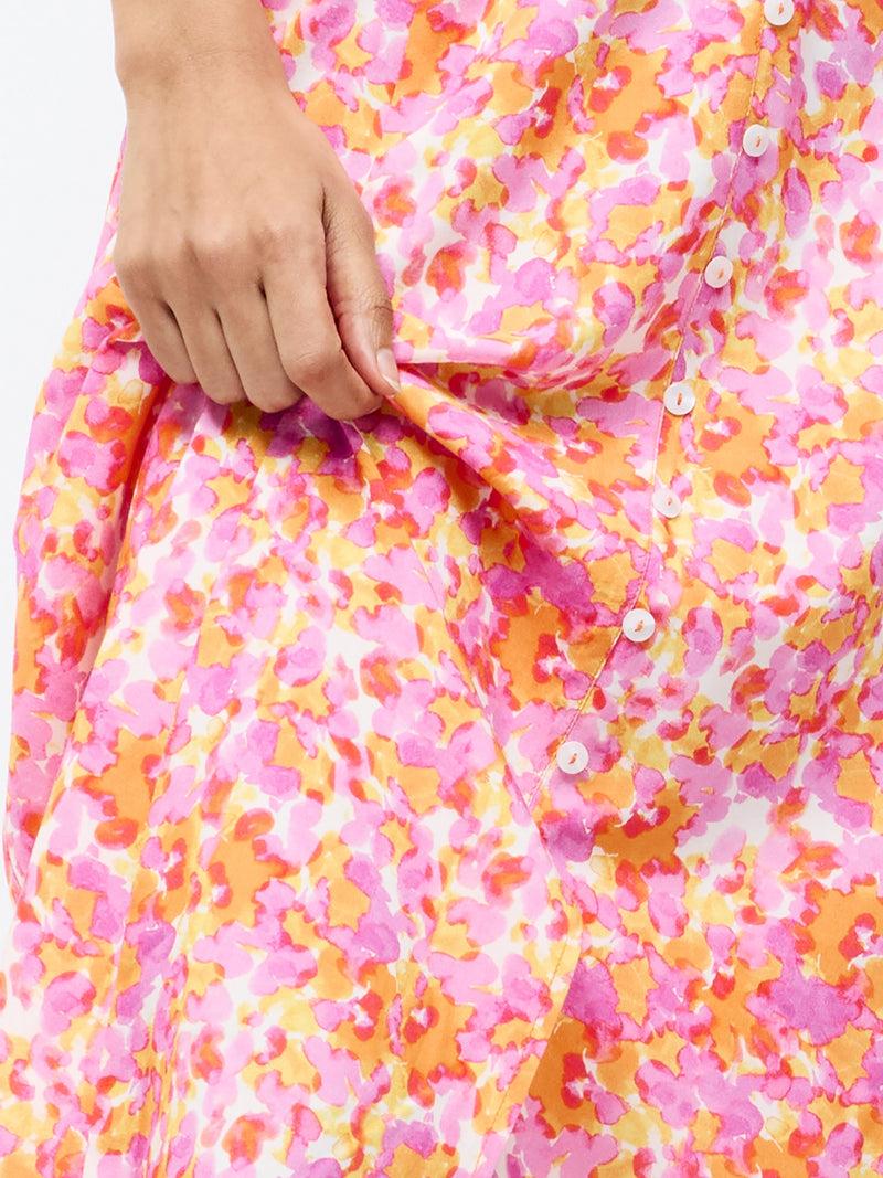 French Connection Cass Button Dress Persimmon