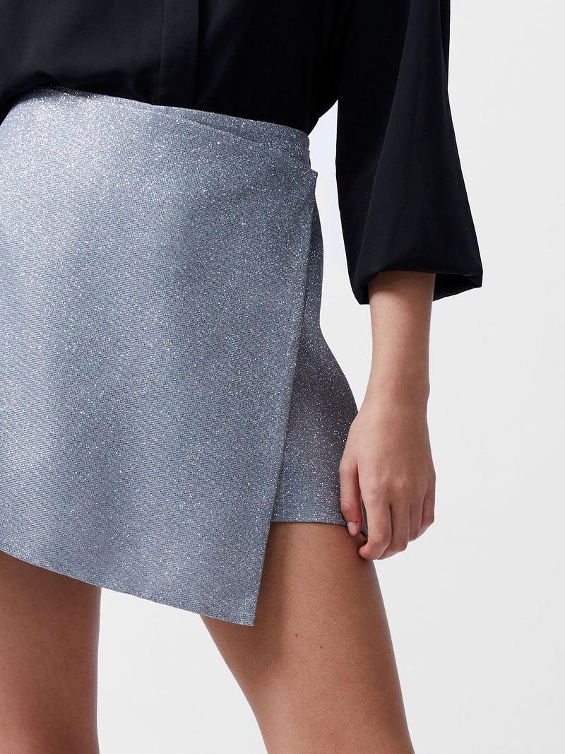 french connection Cece Lurex Skort Silver