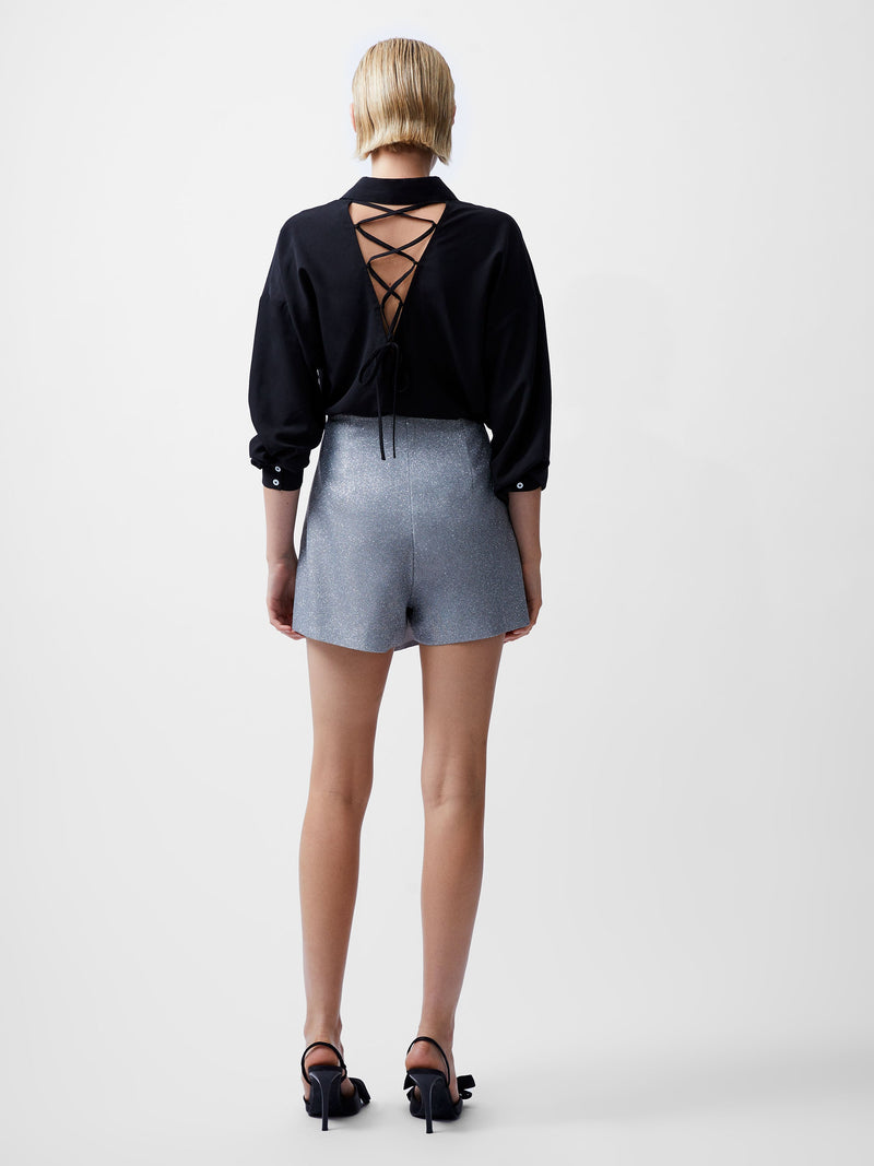 French Connection Cece Lurex Skort Silver