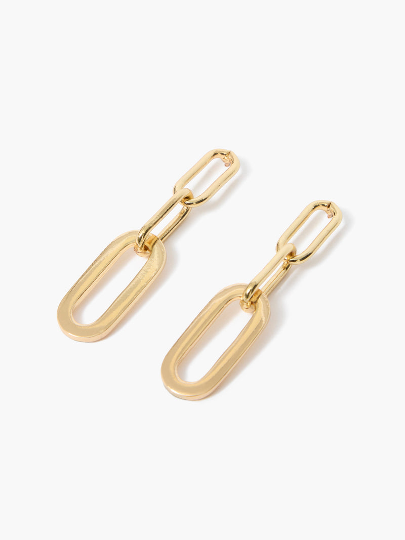 French Connection Chain Link Drop Earrings Gold