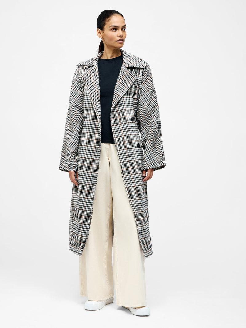 French Connection Check Trench Coat Multi