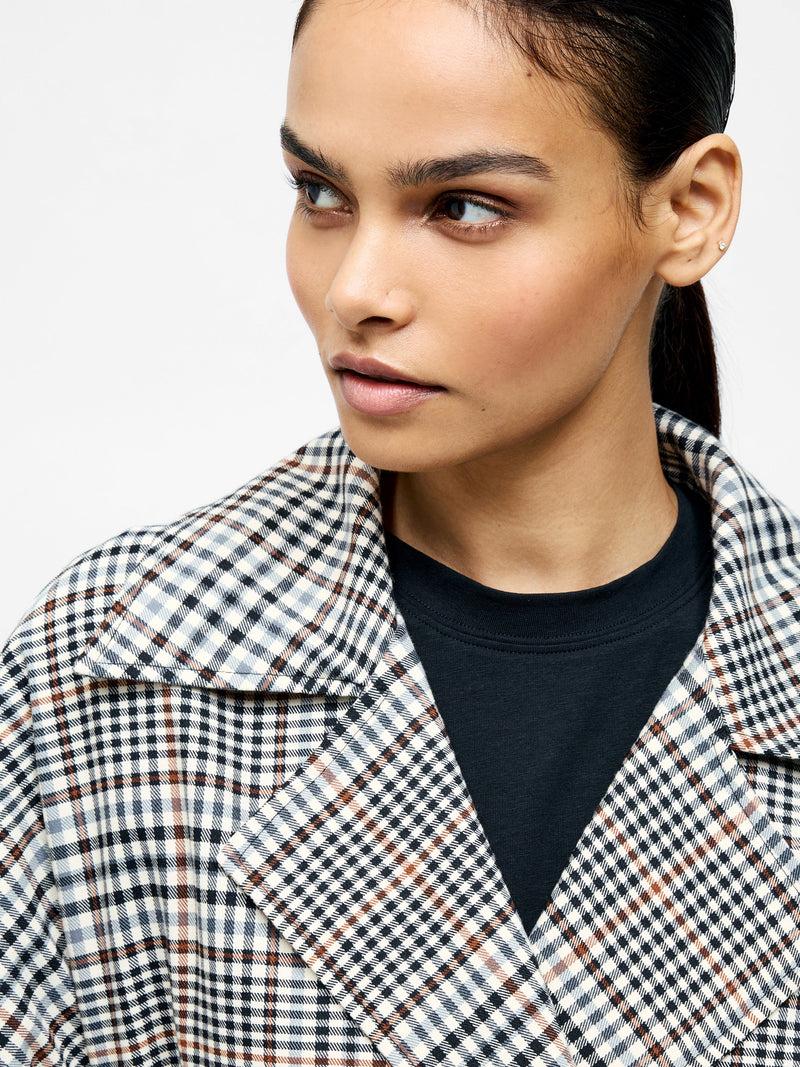 French Connection Check Trench Coat Multi