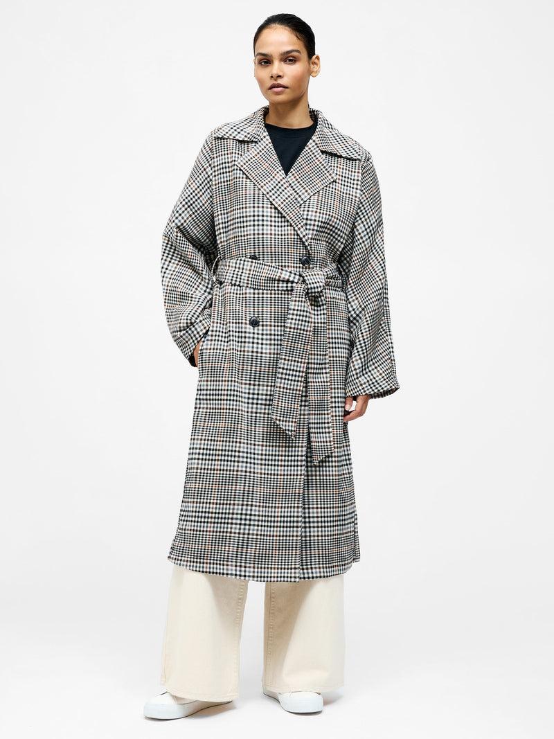 french connection Check Trench Coat Multi