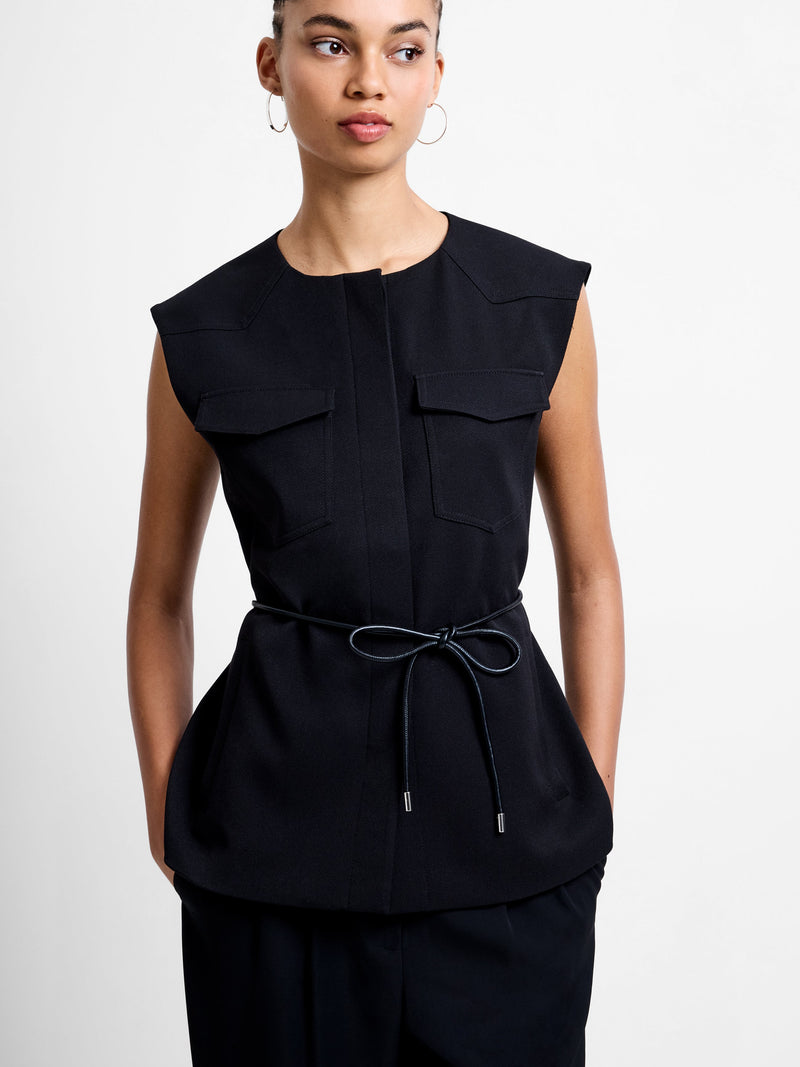 French Connection Clover Tie Waistcoat Black