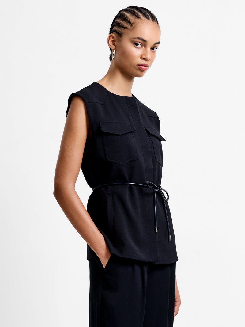 French Connection Clover Tie Waistcoat Black