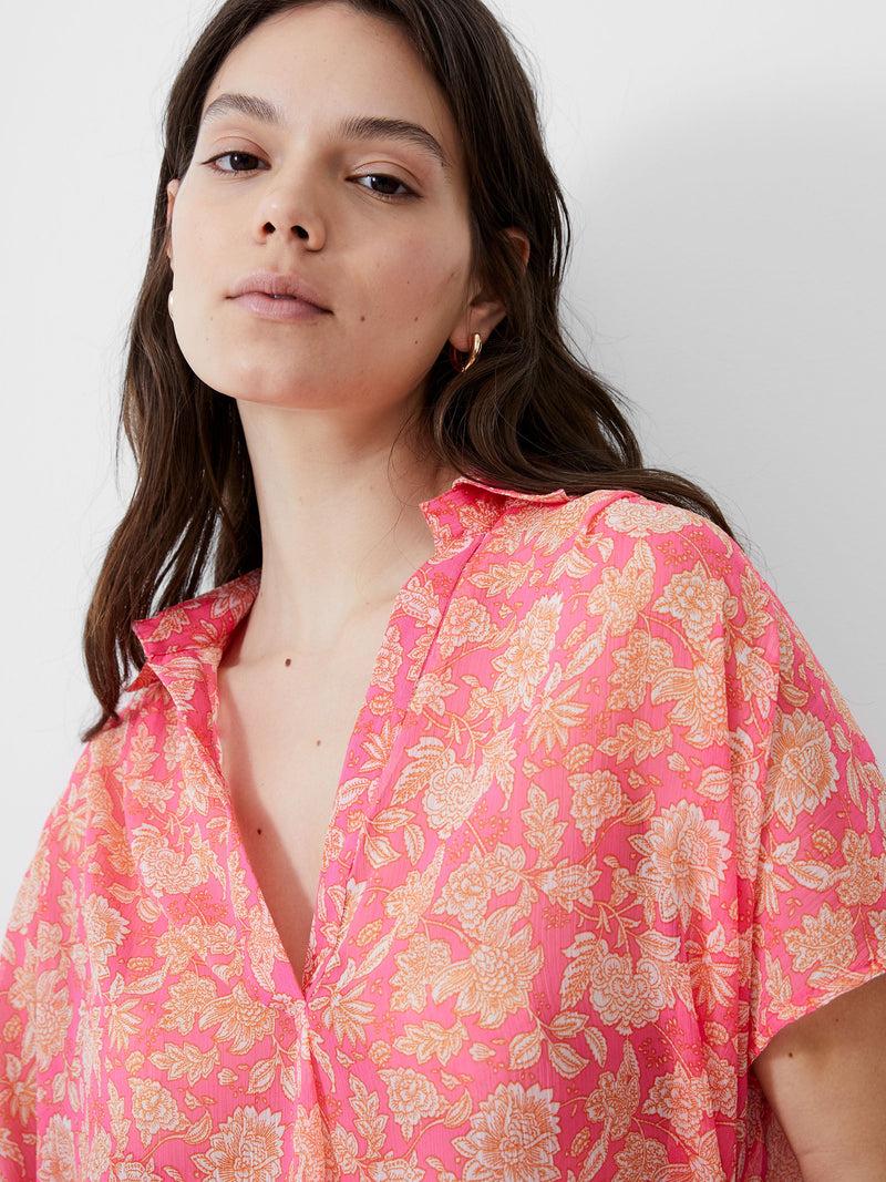French Connection Cosette Popover Shirt Camellia