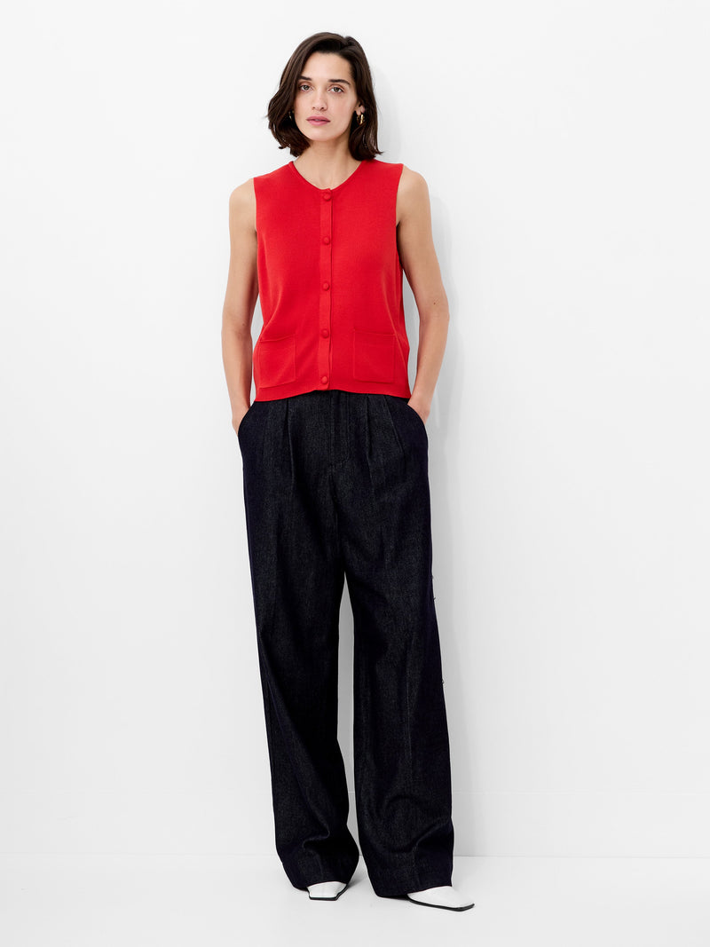 French Connection Cosysoft Knit Vest Mars Red
