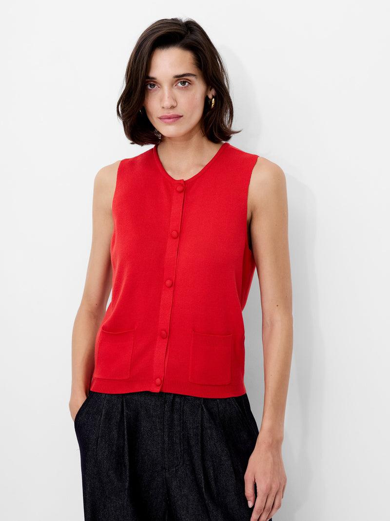 french connection Cosysoft Knit Vest Mars Red
