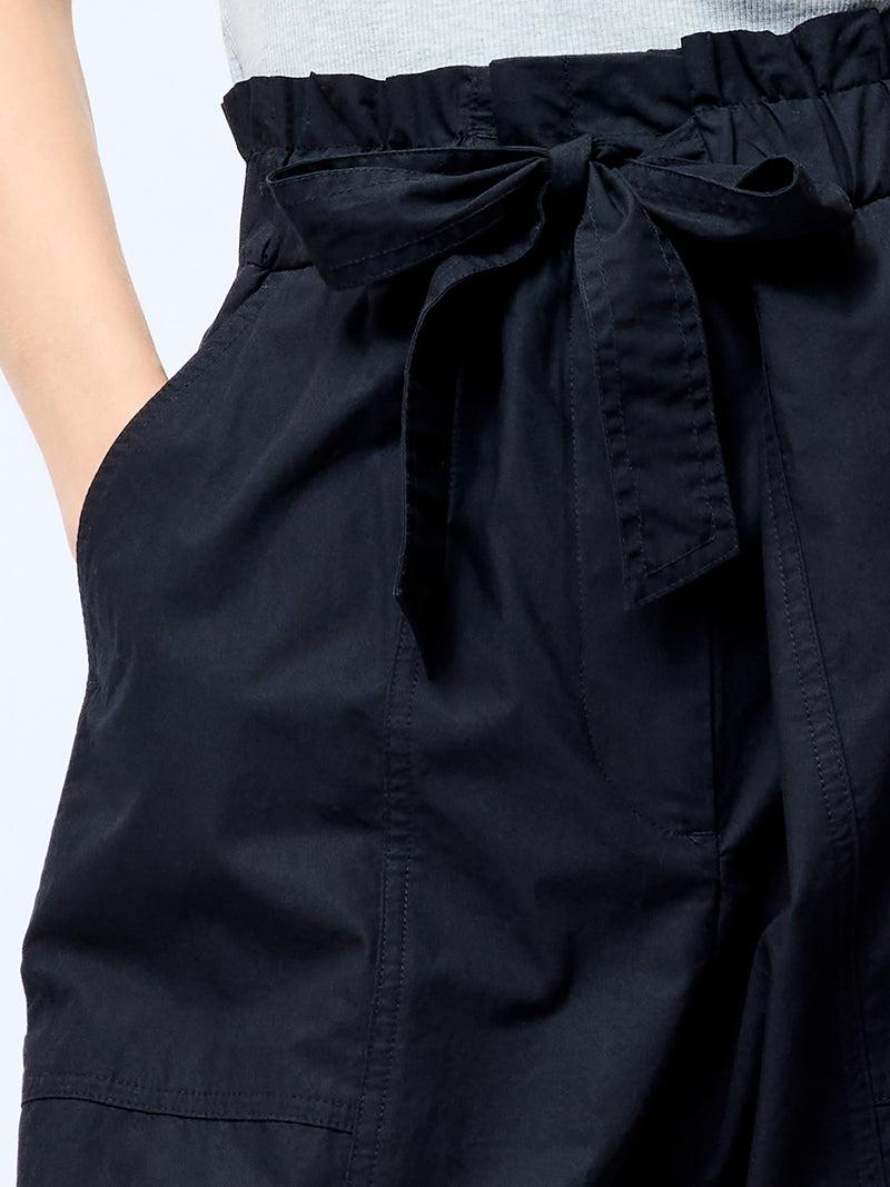 French Connection Cotton Paper Bag Trousers Black