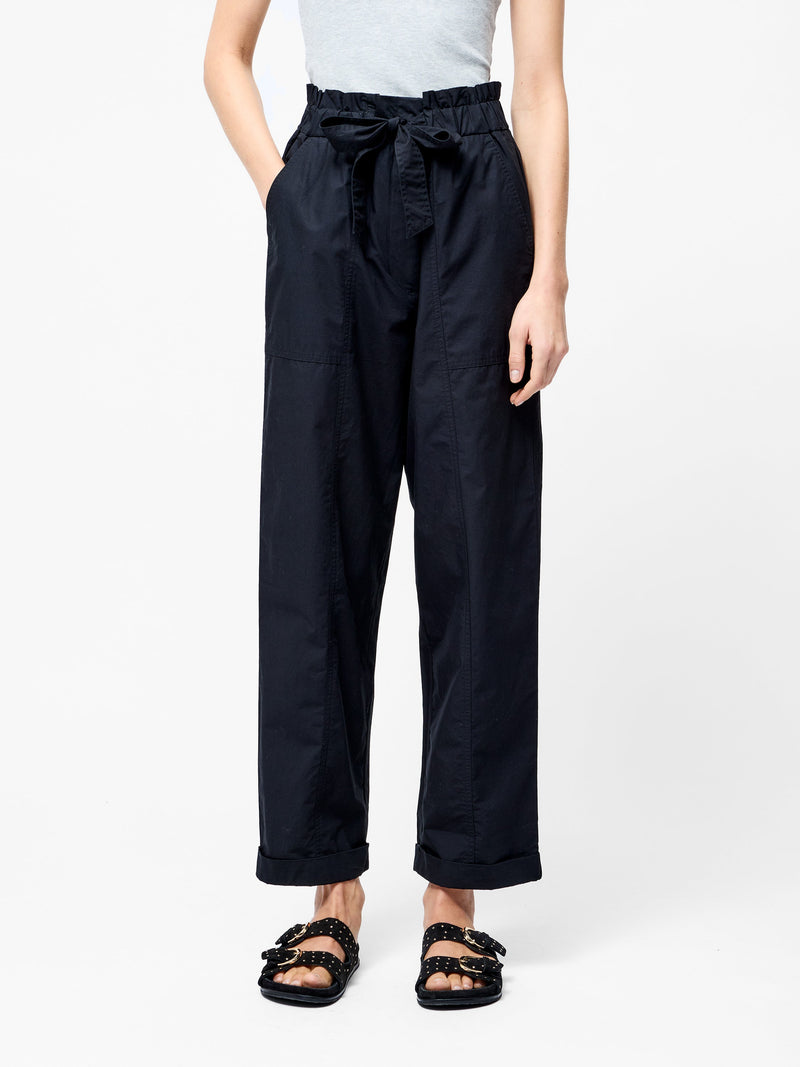 French Connection Cotton Paper Bag Trousers Black