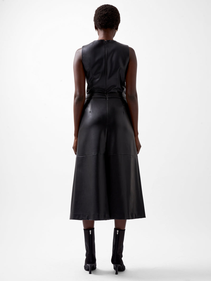 French Connection Crolenda PU Midi Skirt Blackout