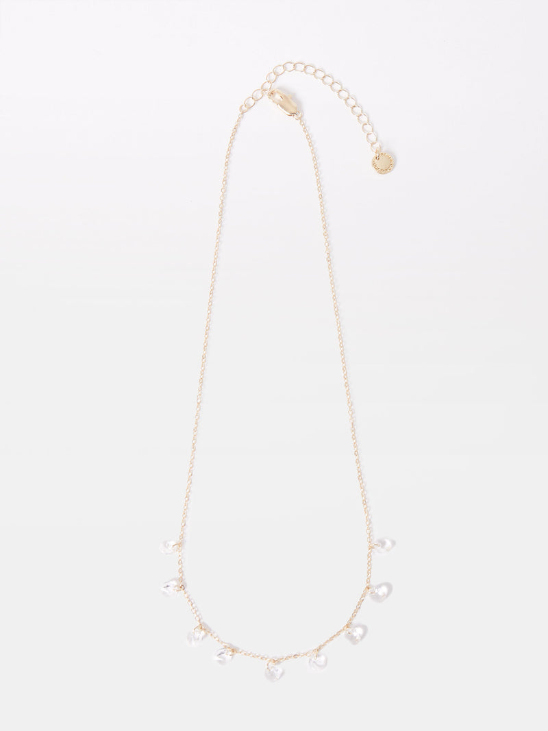 french connection Crystal Drop Necklace Gold/Clear