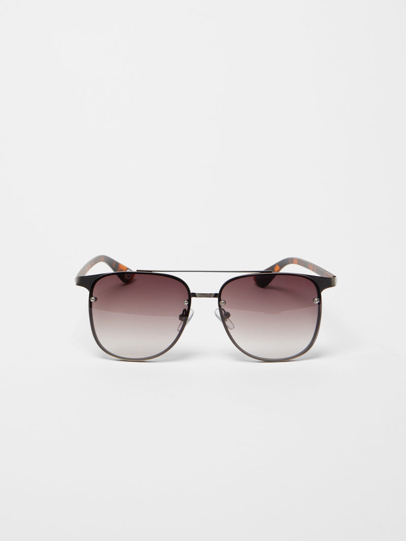 french connection D-Frame Sunglasses Gunmetal