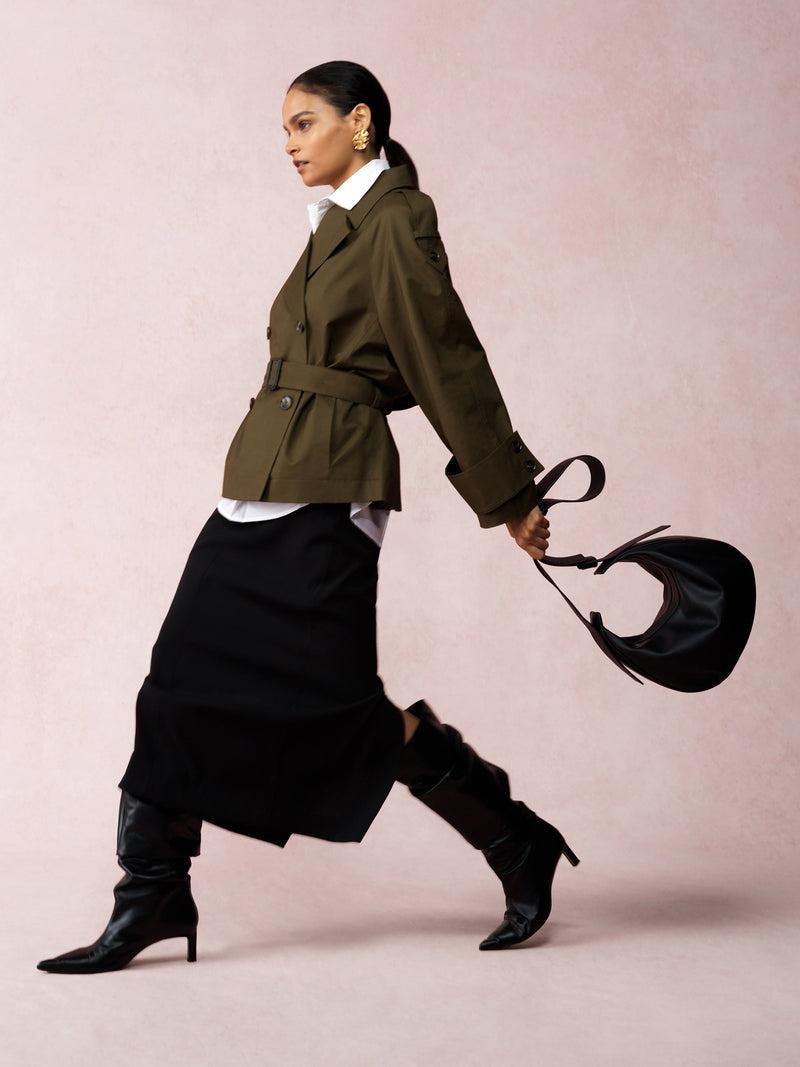 french connection Denby Belted Trench Coat Khaki