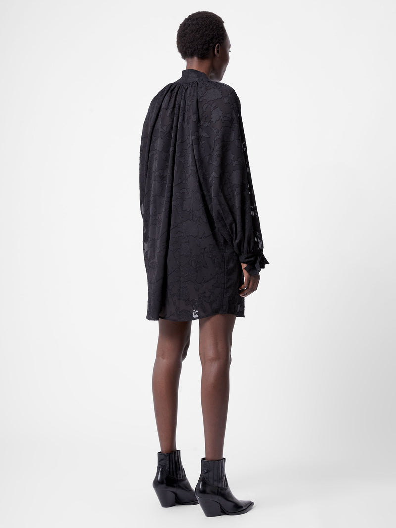 French Connection Devore Boho Mini Dress Black