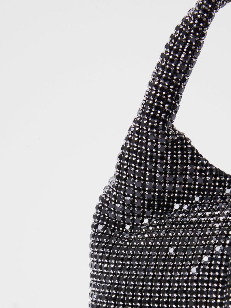 French Connection Diamante Bucket Bag Black