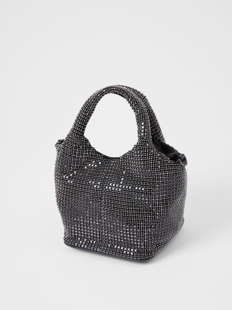 French Connection Diamante Bucket Bag Black