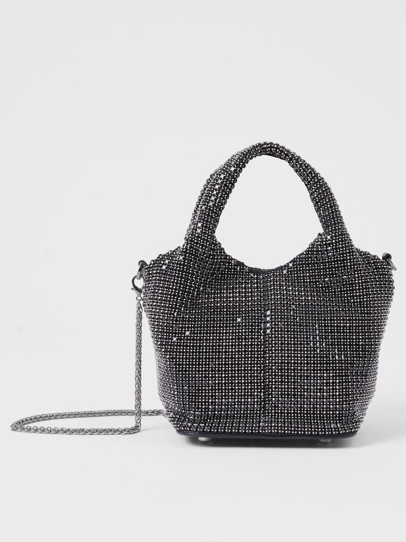 french connection Diamante Bucket Bag Black