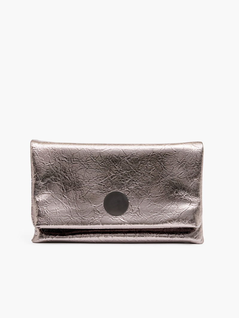 French Connection Disc Clutch Bag Pewter