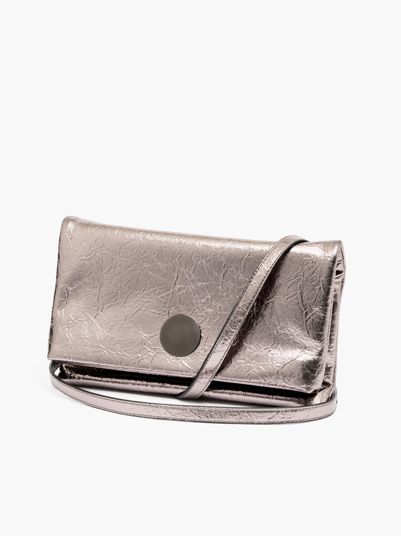 french connection Disc Clutch Bag Pewter