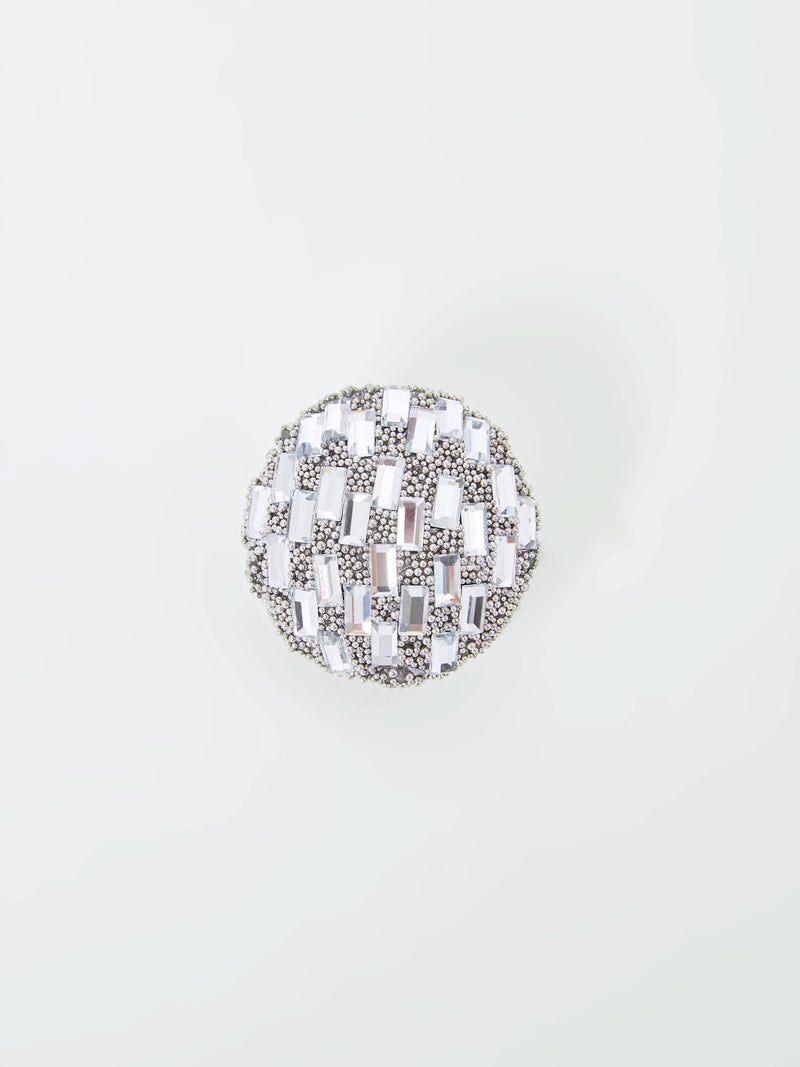 French Connection Disco Ball Stud Earrings Silver