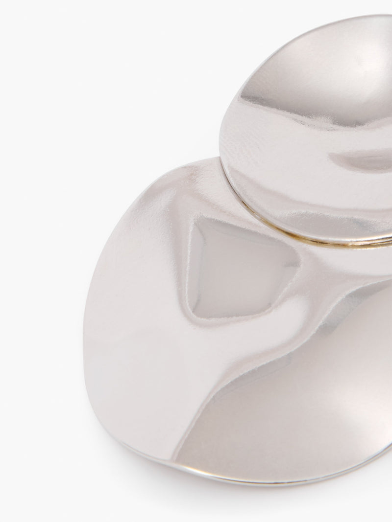 French Connection Duo Disc Drop Earrings Rhodium