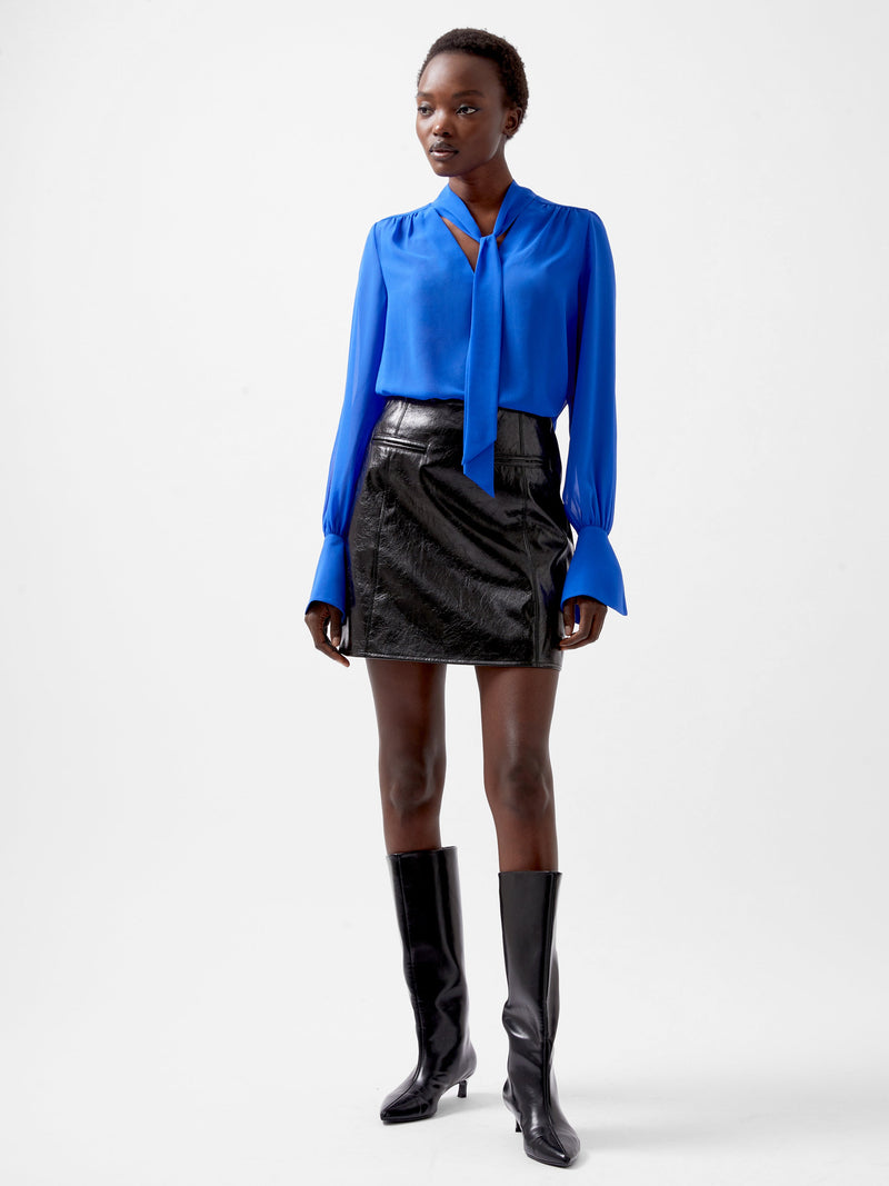 French Connection Emmett PU Mini Skirt Blackout