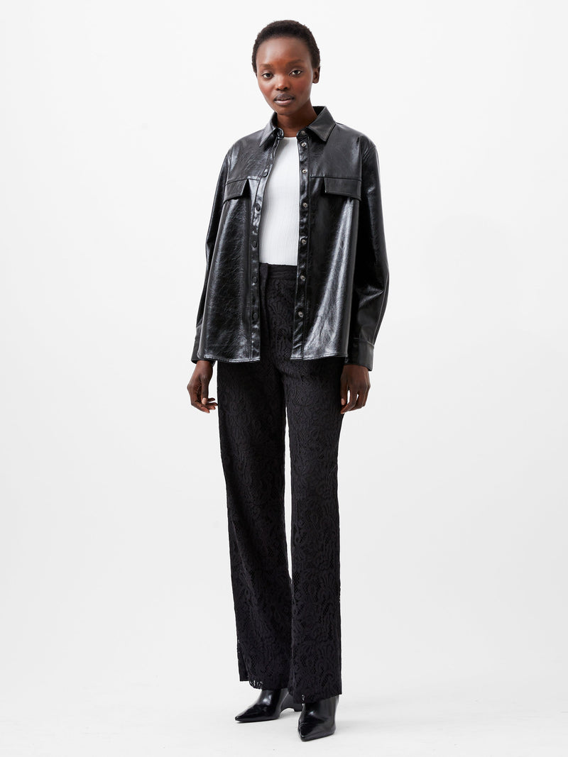 French Connection Emmett PU Overshirt Blackout