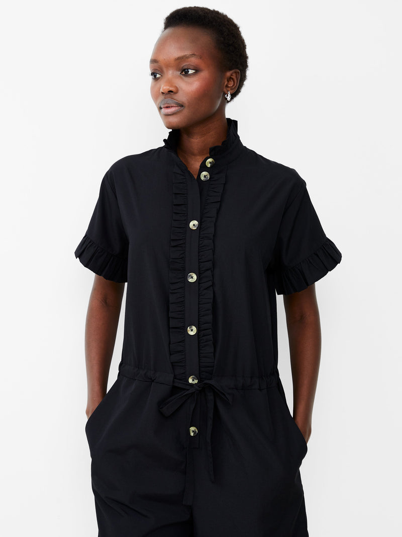 French Connection Era Poplin Playsuit Blackout
