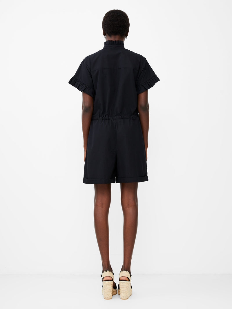 French Connection Era Poplin Playsuit Blackout