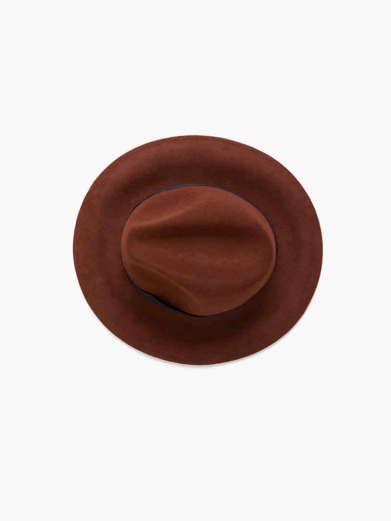 French Connection Felt Trilby Hat Tobacco Brown