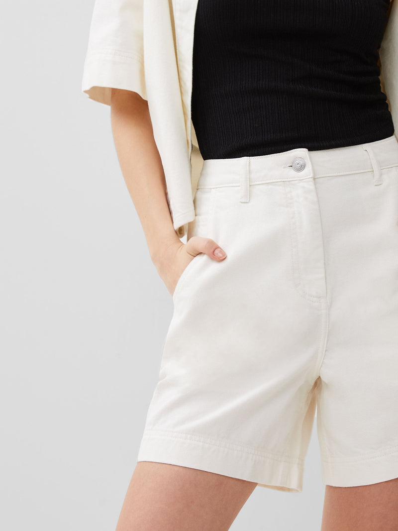 French Connection Finley Denim Shorts Ecru