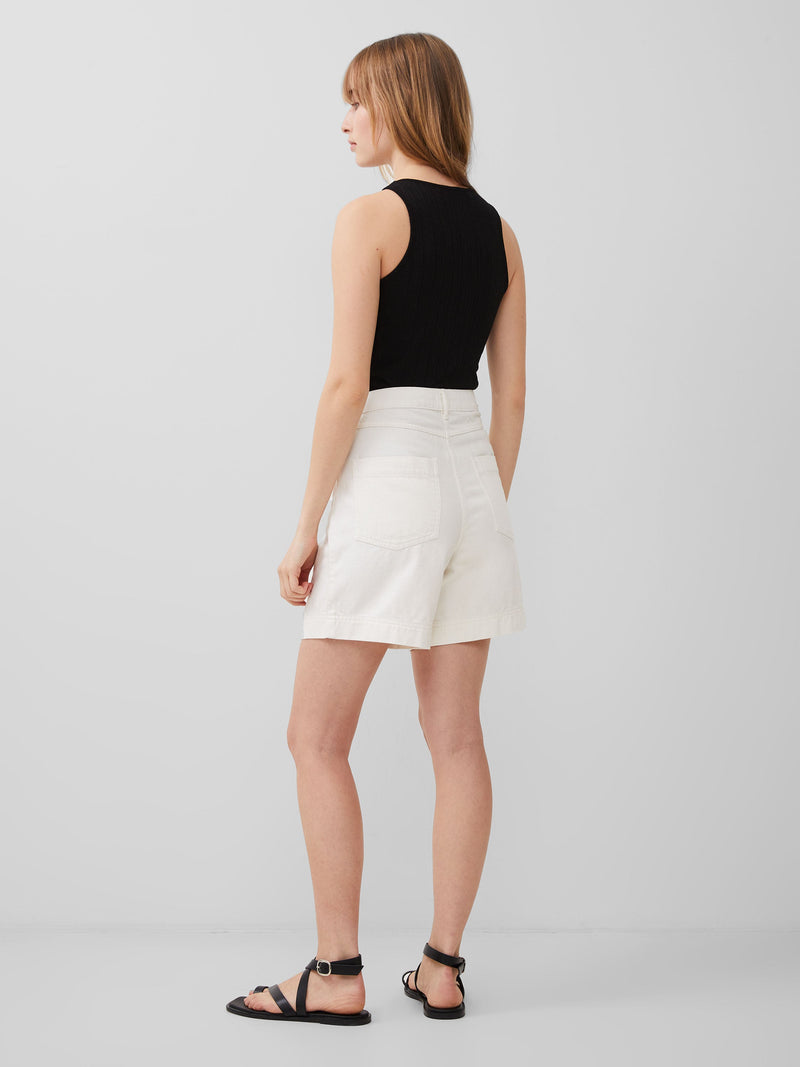 French Connection Finley Denim Shorts Ecru