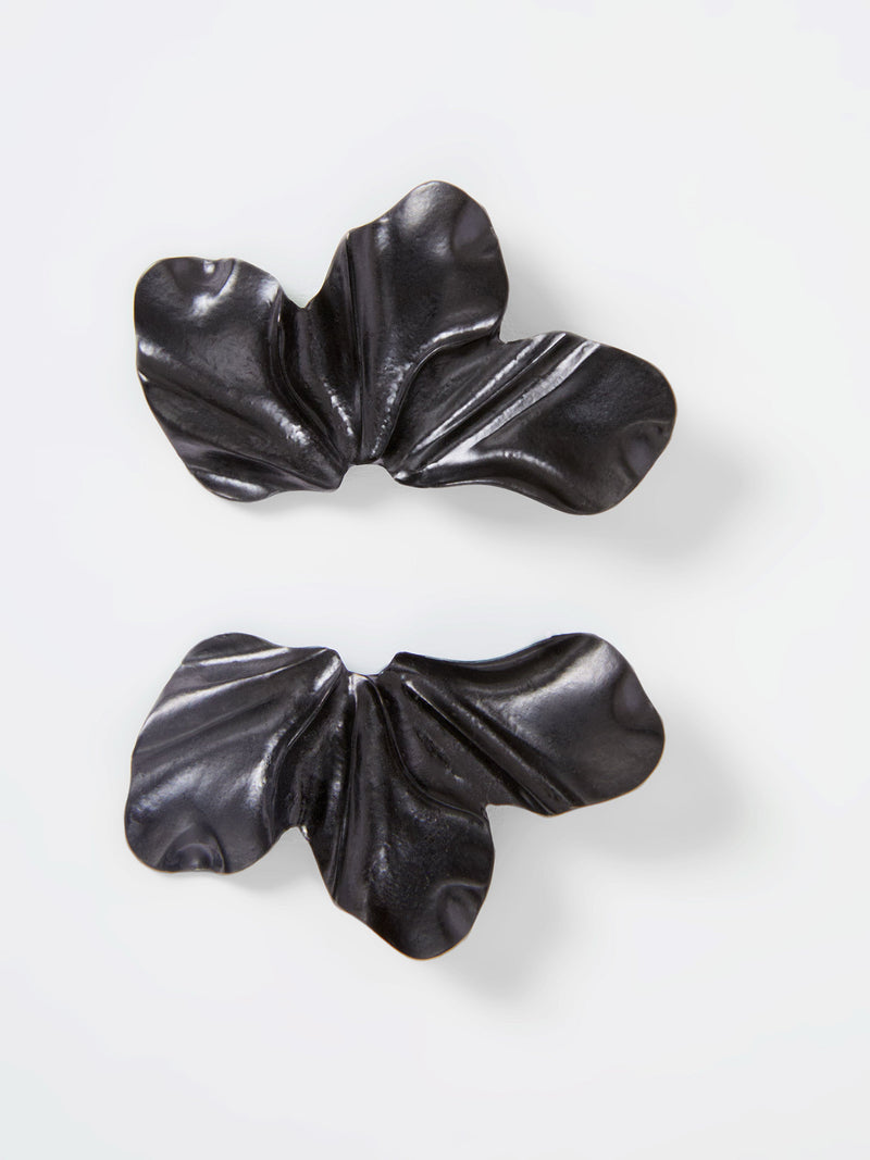 French Connection Flower Piece Earrings Black