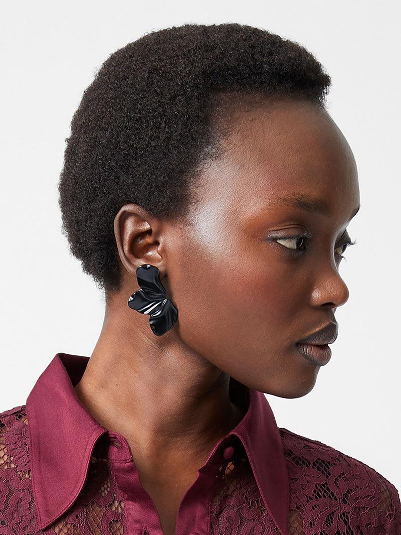 french connection Flower Piece Earrings Black