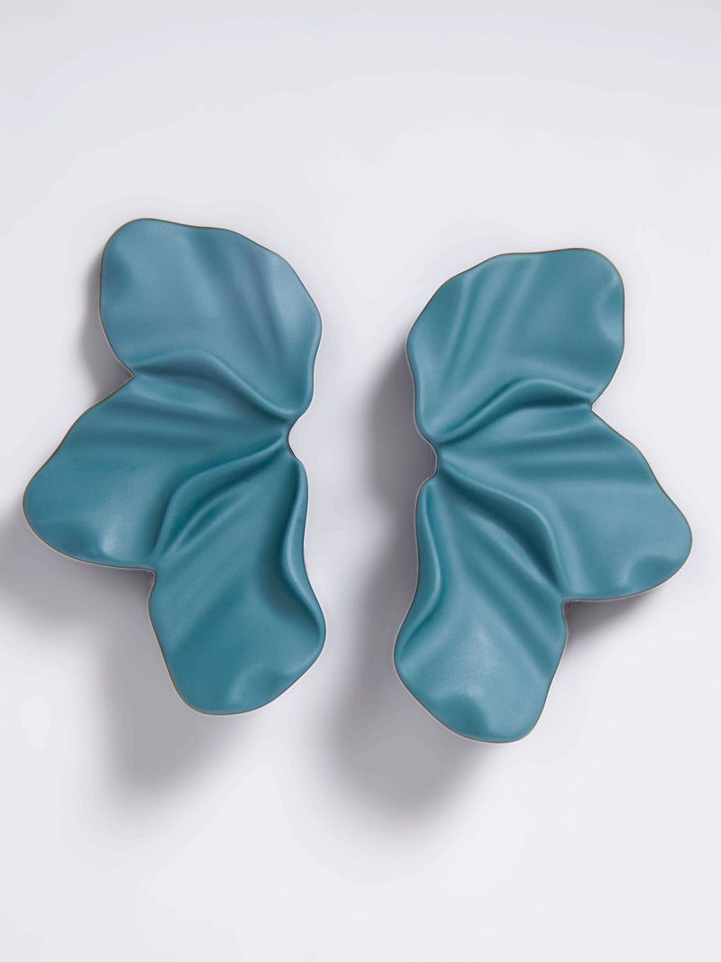 french connection Flower Piece Earrings Dark Green
