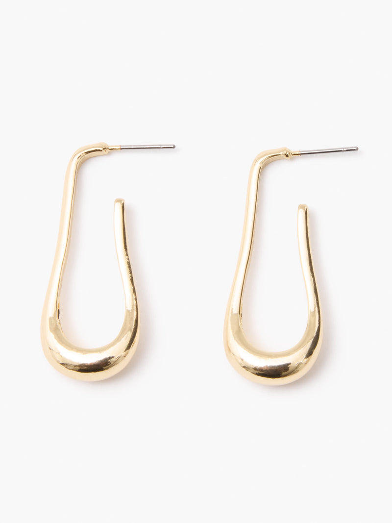french connection Fluid Long Hoop Earrings Gold