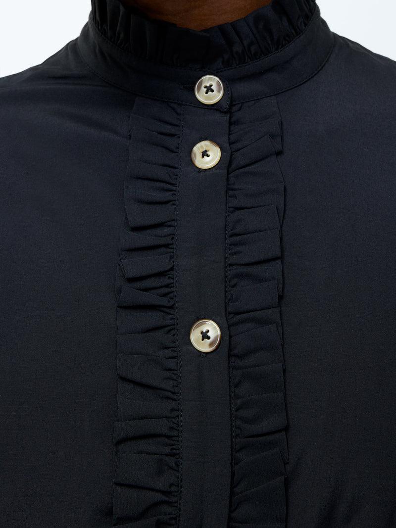 French Connection Frill Playsuit Black